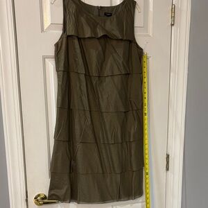 Talbots Olive Tiered Midi Dress